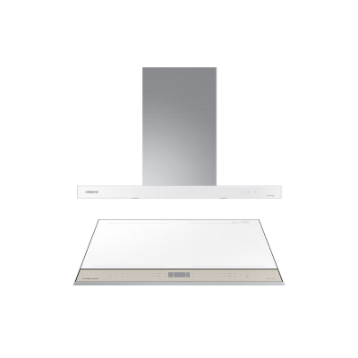 1.030 m³/Giờ Bespoke Máy Hút Mùi Với 4 Cấp Độ Hút Chuyên Sâu Màu Đen Và 7.400W Bespoke Bếp Từ Với Vùng Nấu Linh Hoạt Dual Flex Zone Trắng/Nâu